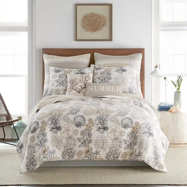 Caspian Sea Euro Pillow Sham | Set of 2 - Coastal Pillow Shams - Quahog Bay Bedding
