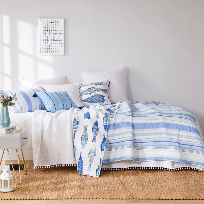Coastal Bedding Ensembles Complete Queen - 7PC Catalina