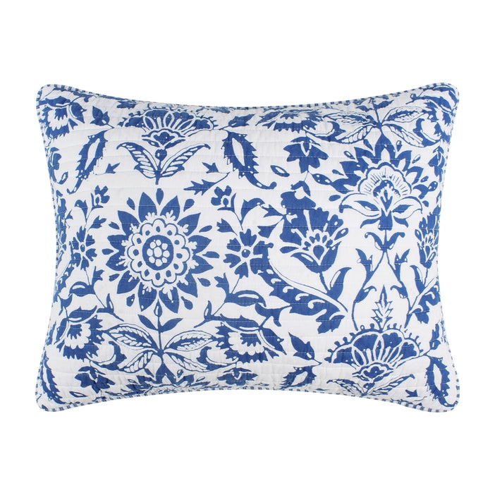 Clara Blue Quilt Set - Classic Blue And White Coastal Bedding
