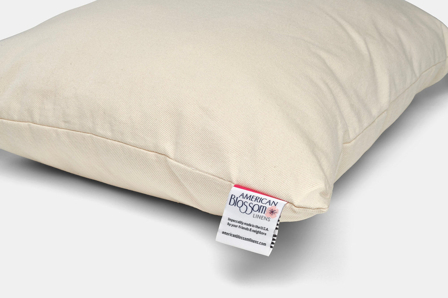 Natural Cotton Pillow With Wool Filling - American Made With USA Grown Cotton