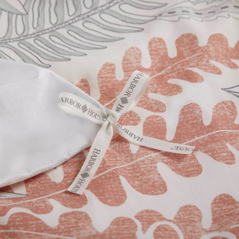Coastal Linen Botanical Duvet Cover Set 100% Cotton Sateen Duvet Set