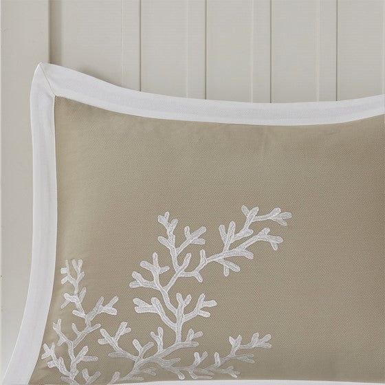 Coastline Beach Themed Jacquard 5PC Duvet Cover Set - Quahog Bay Bedding
