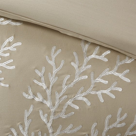 Coastline Beach Themed Jacquard 5PC Duvet Cover Set - Quahog Bay Bedding