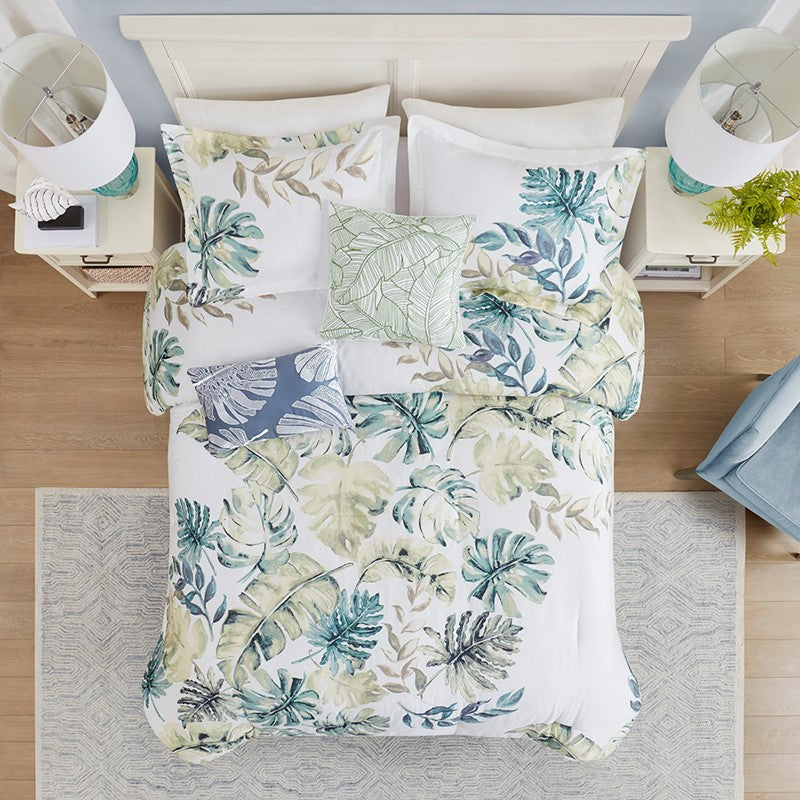 Lorelai Tropical Coastal 100% Cotton 6PC Comforter Set