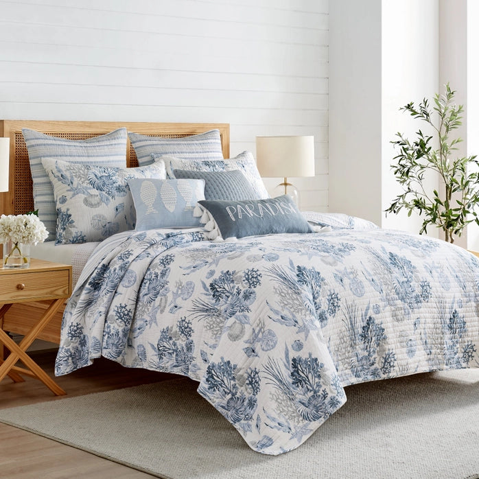 Complete 8PC Coral Landing Coastal Bedding Ensemble