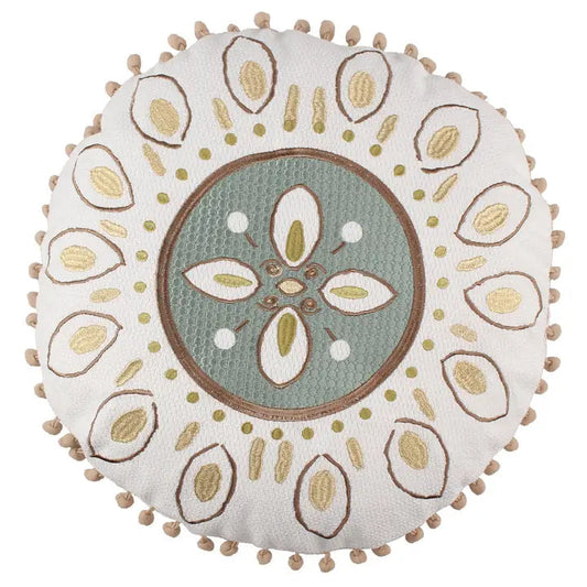 Cosima Round Tassel Pillow - Coastal Accent Pillows - Quahog Bay Bedding