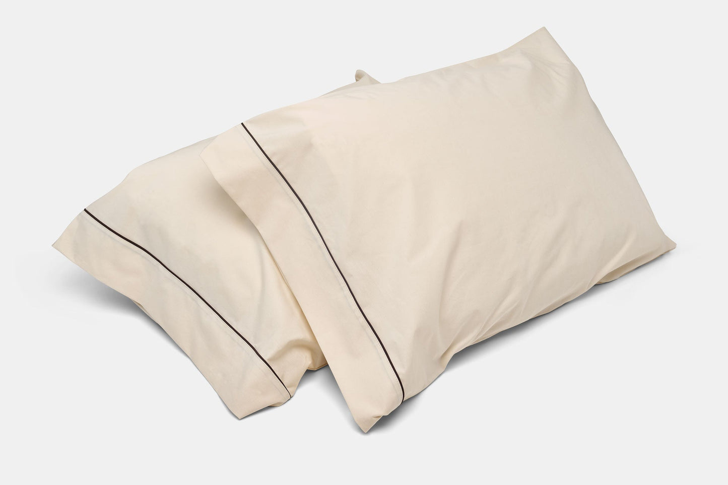 Cotton Bed Pillowcases with Classic Piping Design - American Made With USA Grown Cotton