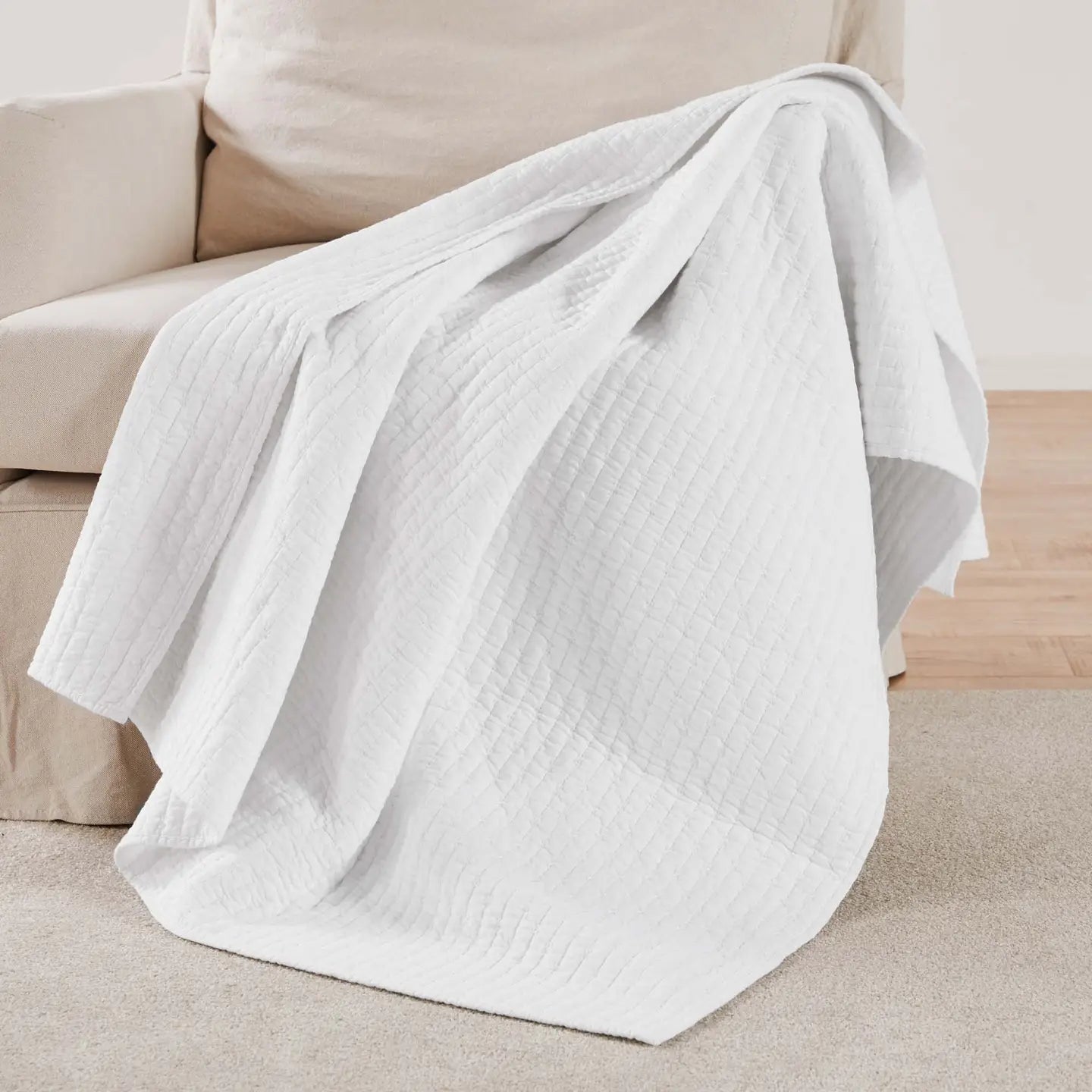 Cross Stitch Quilted Throw - Quahog Bay Bedding