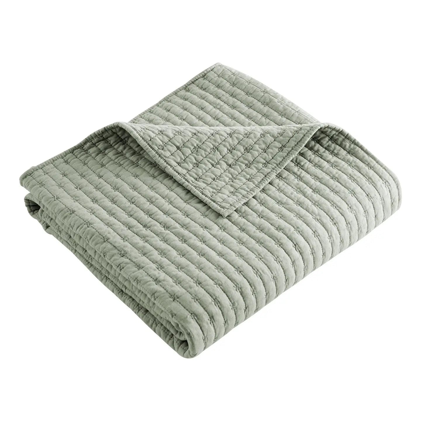 Cross Stitch Quilted Throw - Quahog Bay Bedding