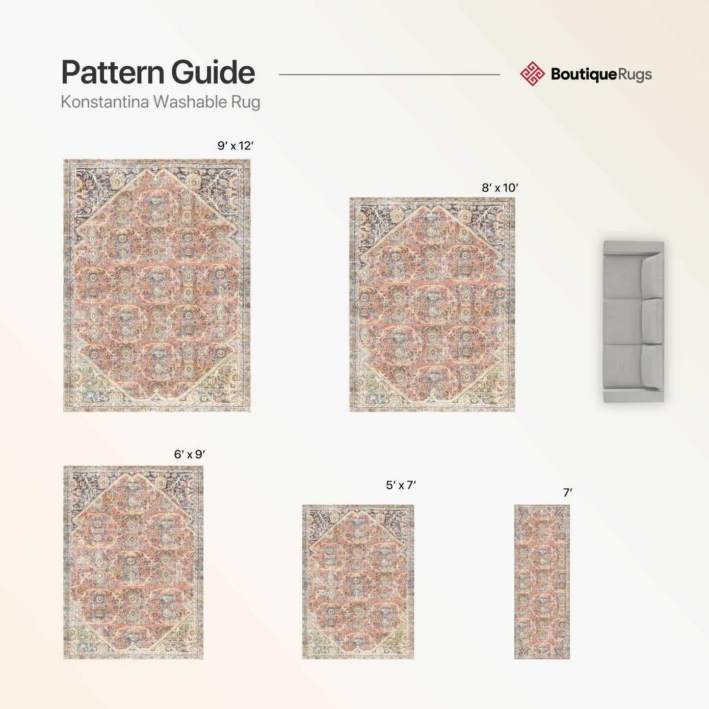 Konstantina Washable Area Rug - Promo