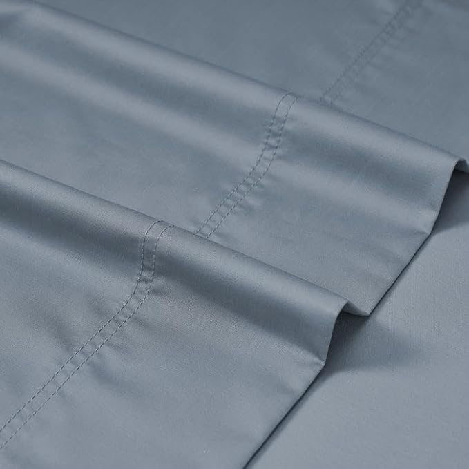 Sheet Sale! CLEARANCE - CinchFit 600TC 100% Cotton Cord Elastic Sheets- Queen Dark Blue Fitted Sheet