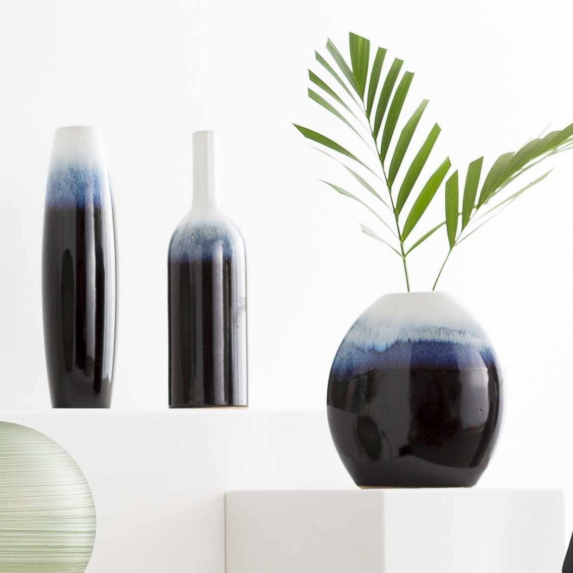 Pitfour Blue White Ceramic Vase Set