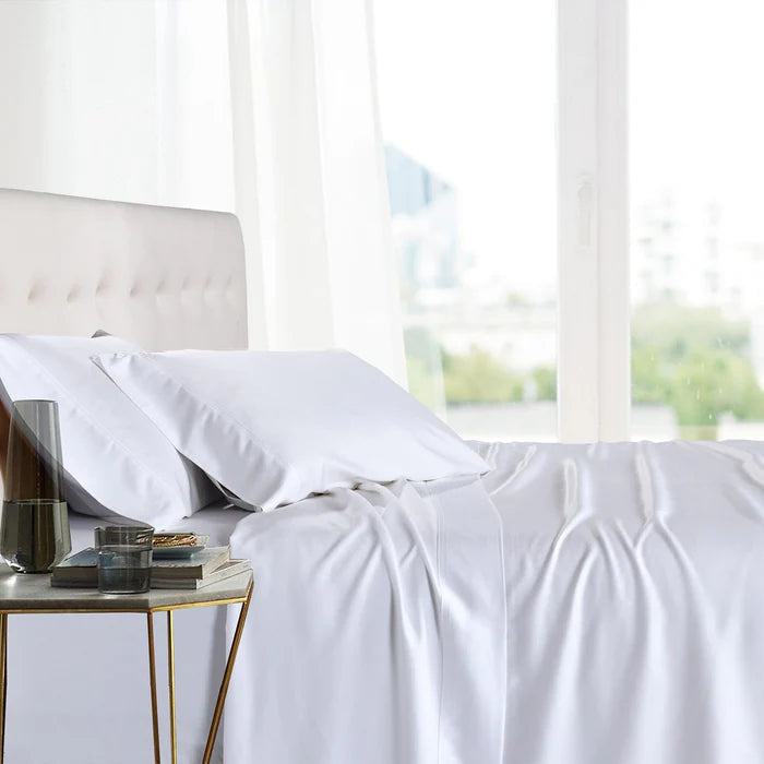 Egyptian Linens Split Top King Sheets 100% Bamboo Viscose Sheet Set - Fitted Sheet With Wings - Quahog Bay Bedding