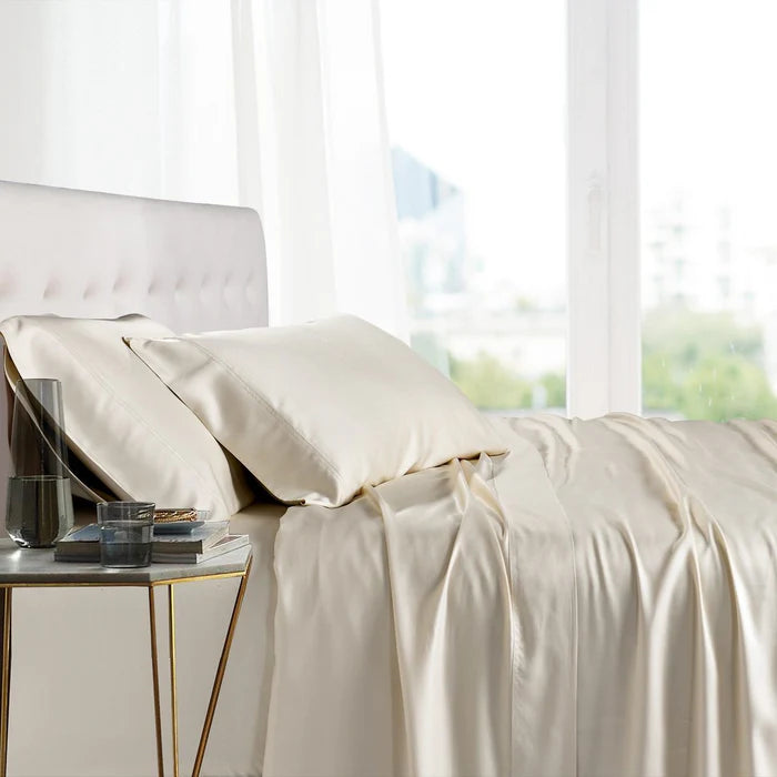 Egyptian Linens Split Top King Sheets 100% Bamboo Viscose Sheet Set - Fitted Sheet With Wings - Quahog Bay Bedding