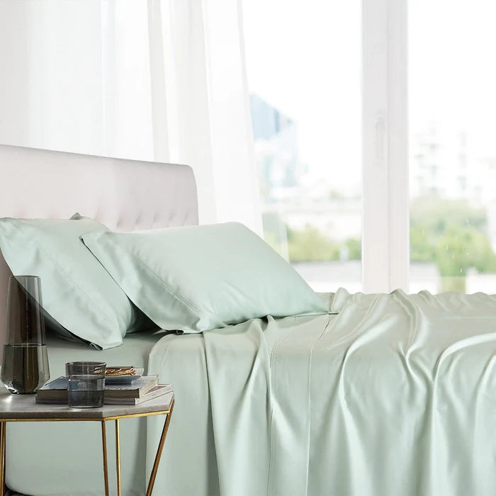 Egyptian Linens Split Top King Sheets 100% Bamboo Viscose Sheet Set - Fitted Sheet With Wings - Quahog Bay Bedding
