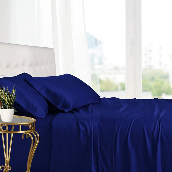 Egyptian Linens Split Top King Sheets 100% Bamboo Viscose Sheet Set - Fitted Sheet With Wings - Quahog Bay Bedding