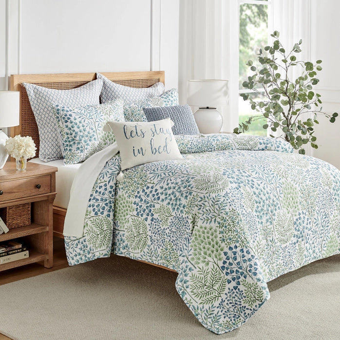English Forest Cotton Quilt Set - Green - Quahog Bay Bedding