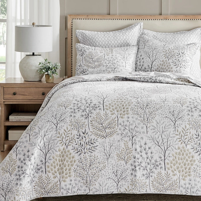 English Forest Cotton Quilt Set - Natural - Quahog Bay Bedding