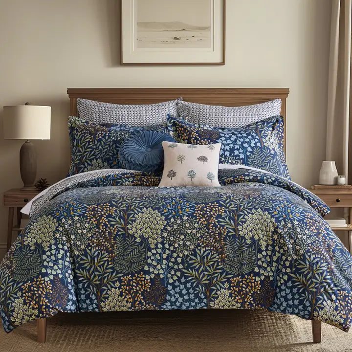 English Forest Embroidered Tree Pillow - Quahog Bay Bedding