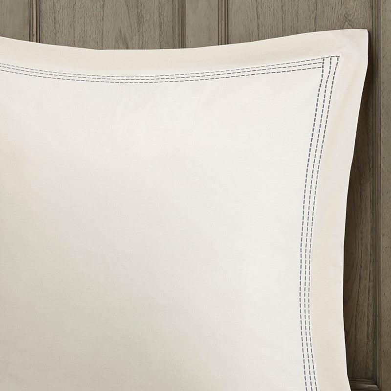 Nautical Comforter Set - Navy and Ivory Jacquard Stripe