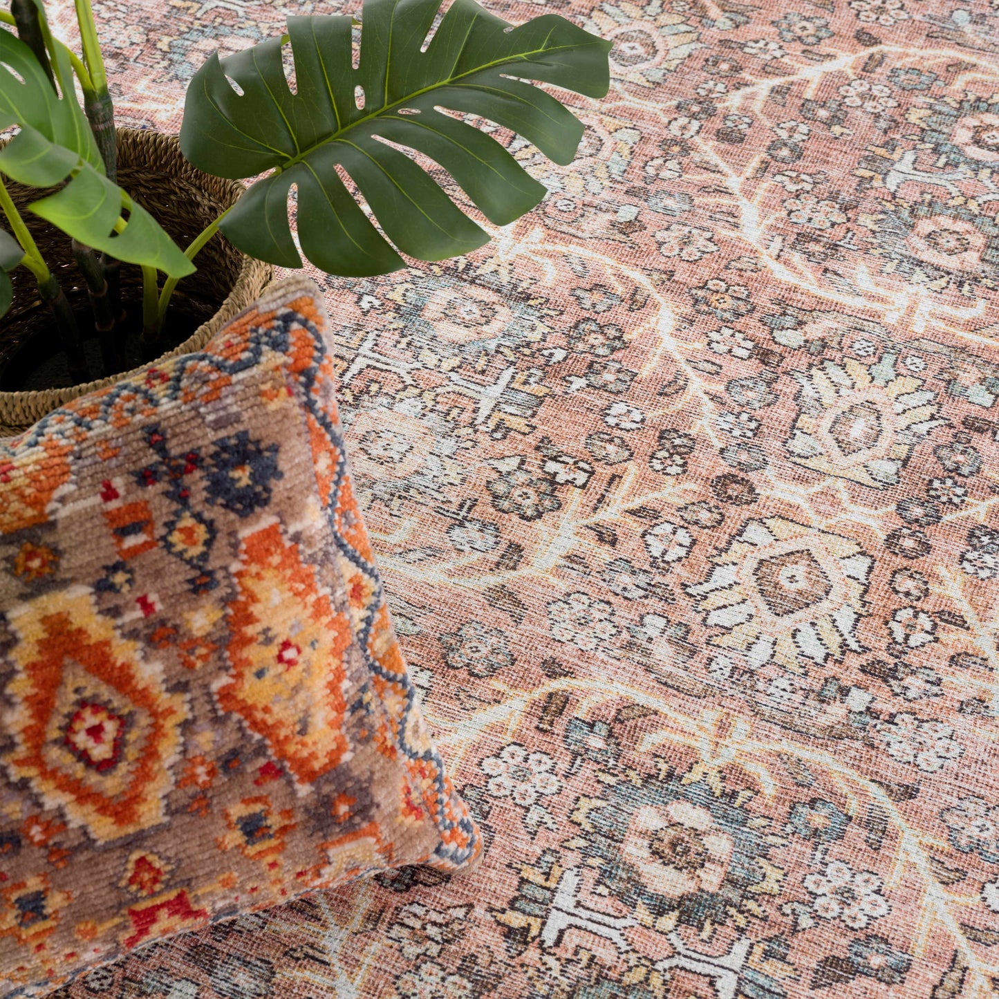 Flat Pile Urpi Red Washable Rug - Clearance - Quahog Bay Bedding