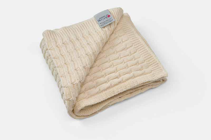 Cotton Knitted Baby Blanket - American Made With USA Grown Cotton