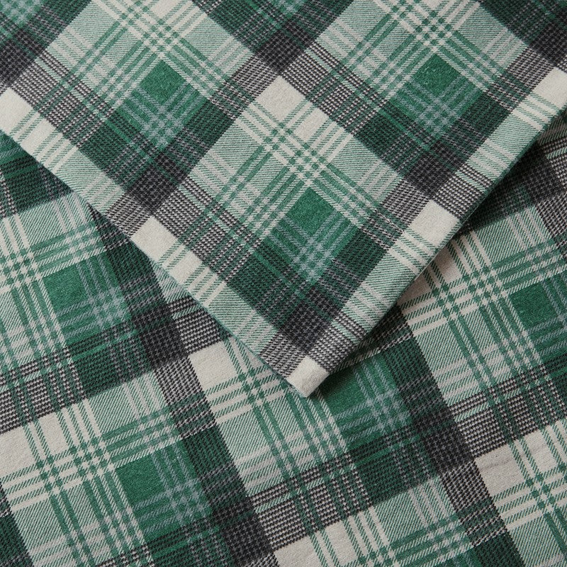 Woolrich 100% Cotton Printed Flannel Sheet Set - Green Plaid