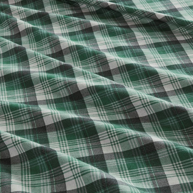 Woolrich 100% Cotton Printed Flannel Sheet Set - Green Plaid