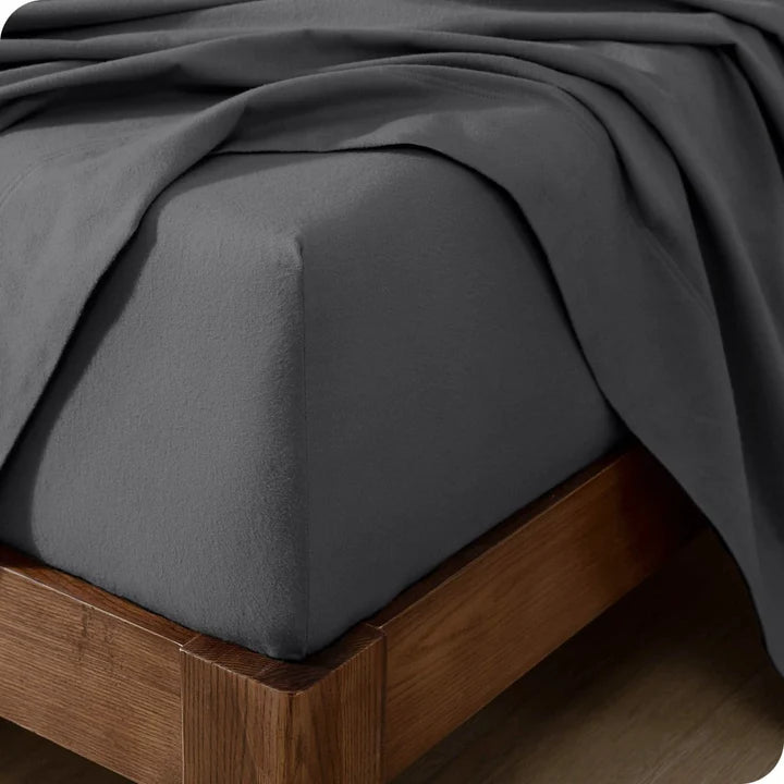 CinchFit American Made No Tear Split Top King Cotton Flannel Cord Elastic Sheets