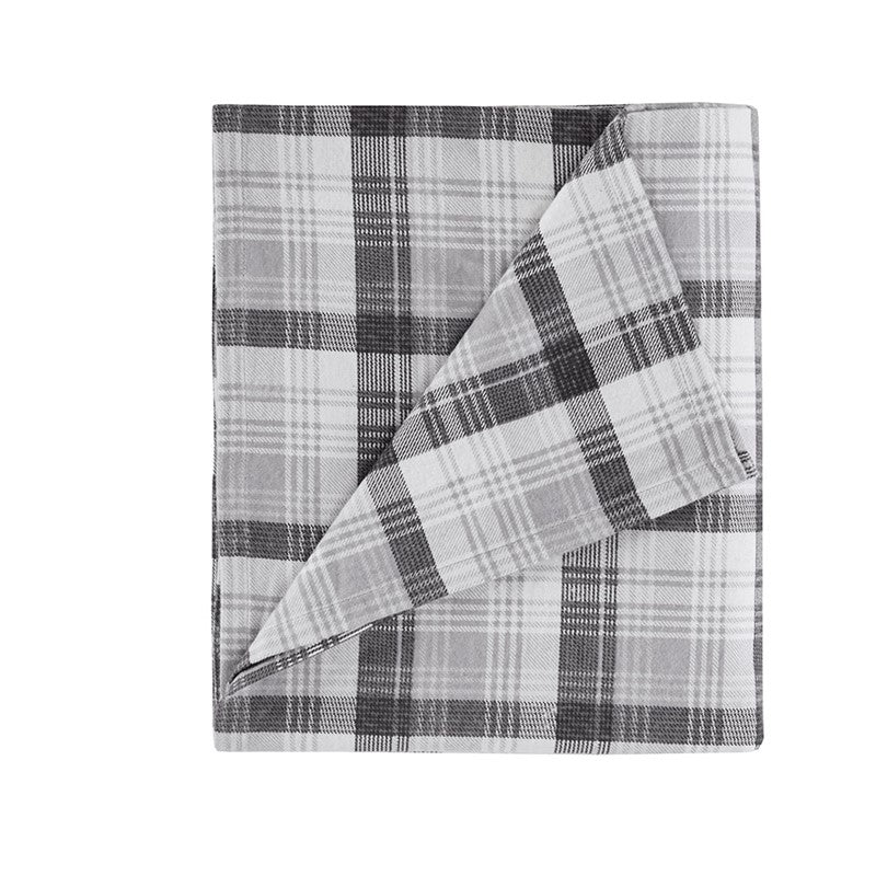 Woolrich 100% Cotton Printed Flannel Sheet Set - Grey Plaid