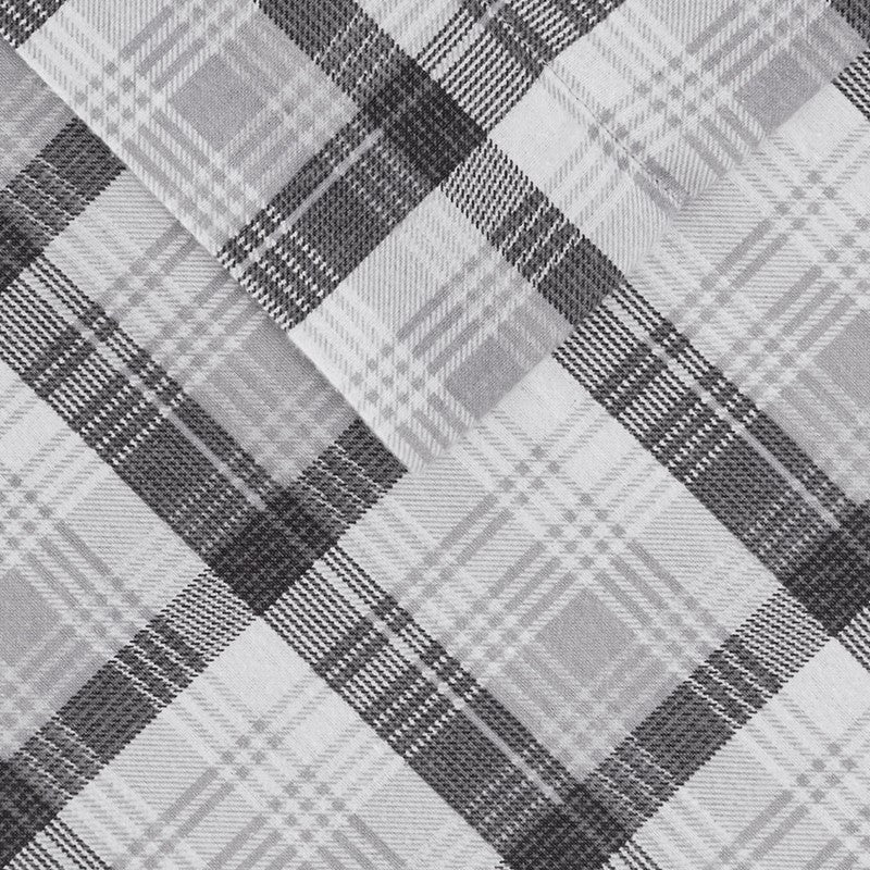 Woolrich 100% Cotton Printed Flannel Sheet Set - Grey Plaid