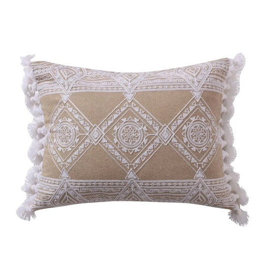 Harleson White Diamonds with Tassels Pillow - Quahog Bay Bedding