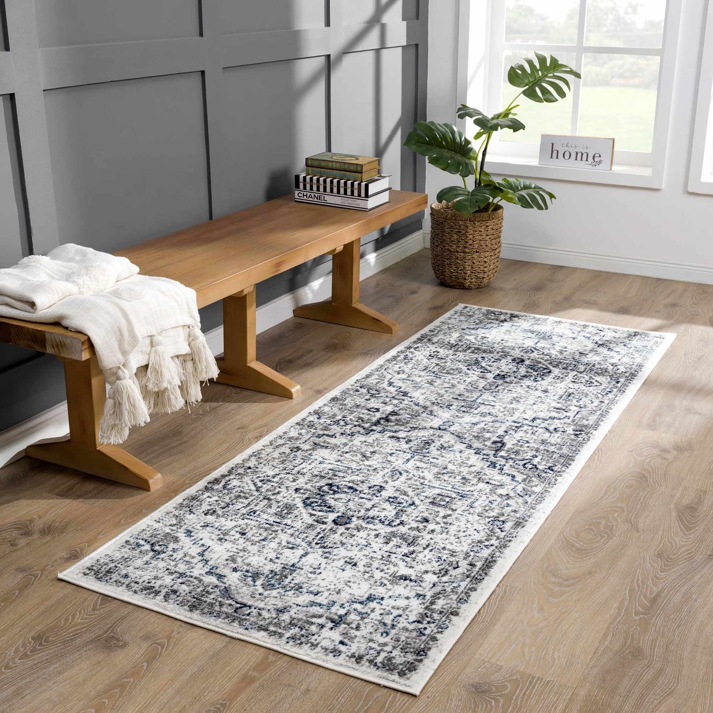 Hauteloom Buenaventura Cream & Navy Area Rug - Quahog Bay Bedding