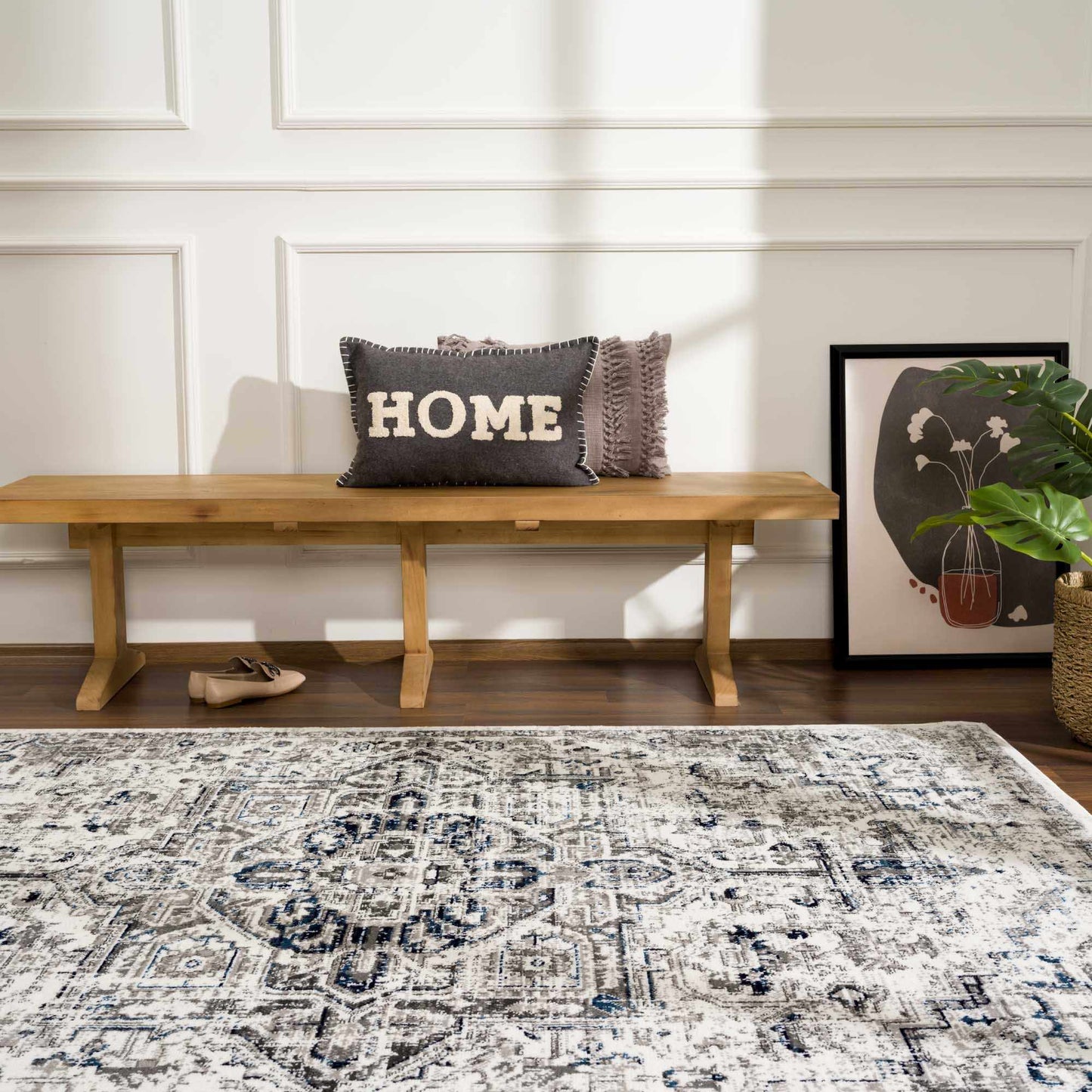 Hauteloom Buenaventura Cream & Navy Area Rug - Quahog Bay Bedding