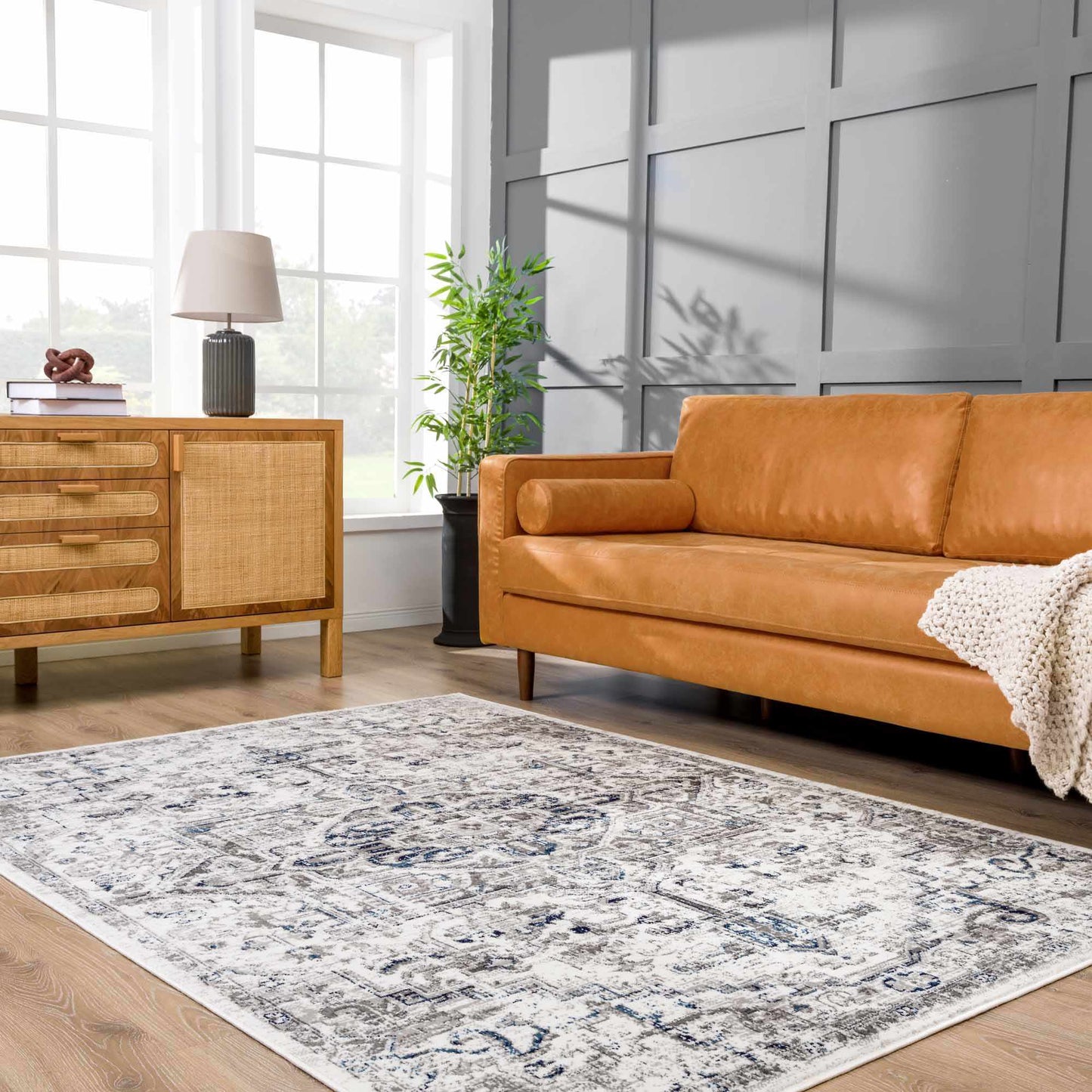Hauteloom Buenaventura Cream & Navy Area Rug - Quahog Bay Bedding