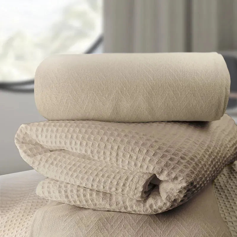 Cotton Herringbone & Honeycomb Weave All Season Blanket 2 PK - Rifz Textiles Inc