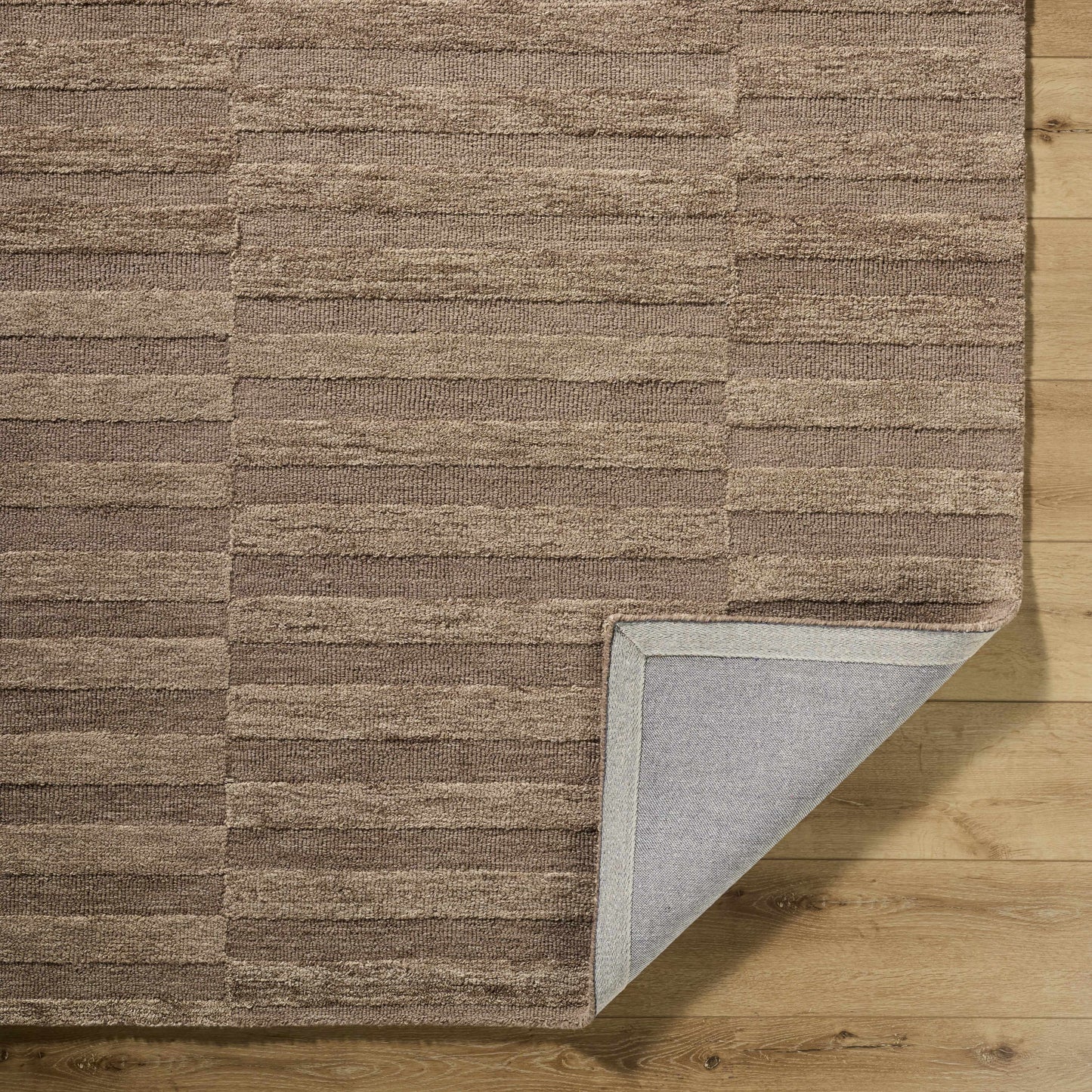 Idaho Broken-Striped Brown Area Rug | Our PNW Home X Livabliss - Quahog Bay Bedding