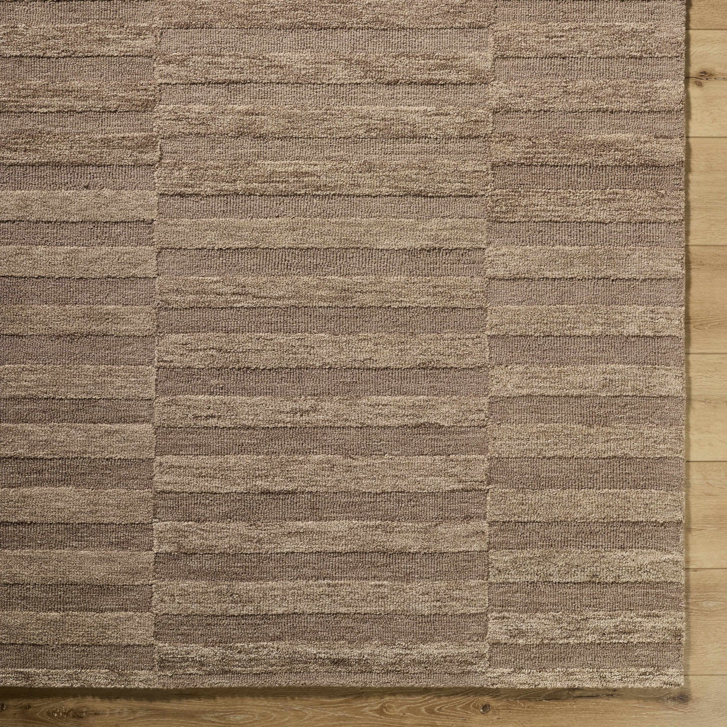 Idaho Broken-Striped Brown Area Rug | Our PNW Home X Livabliss - Quahog Bay Bedding
