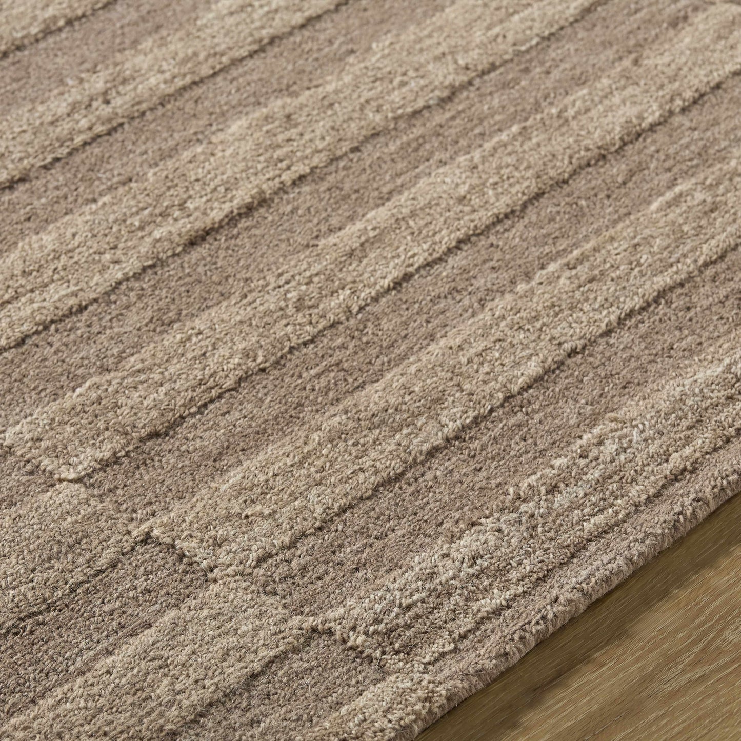 Idaho Broken-Striped Brown Area Rug | Our PNW Home X Livabliss - Quahog Bay Bedding