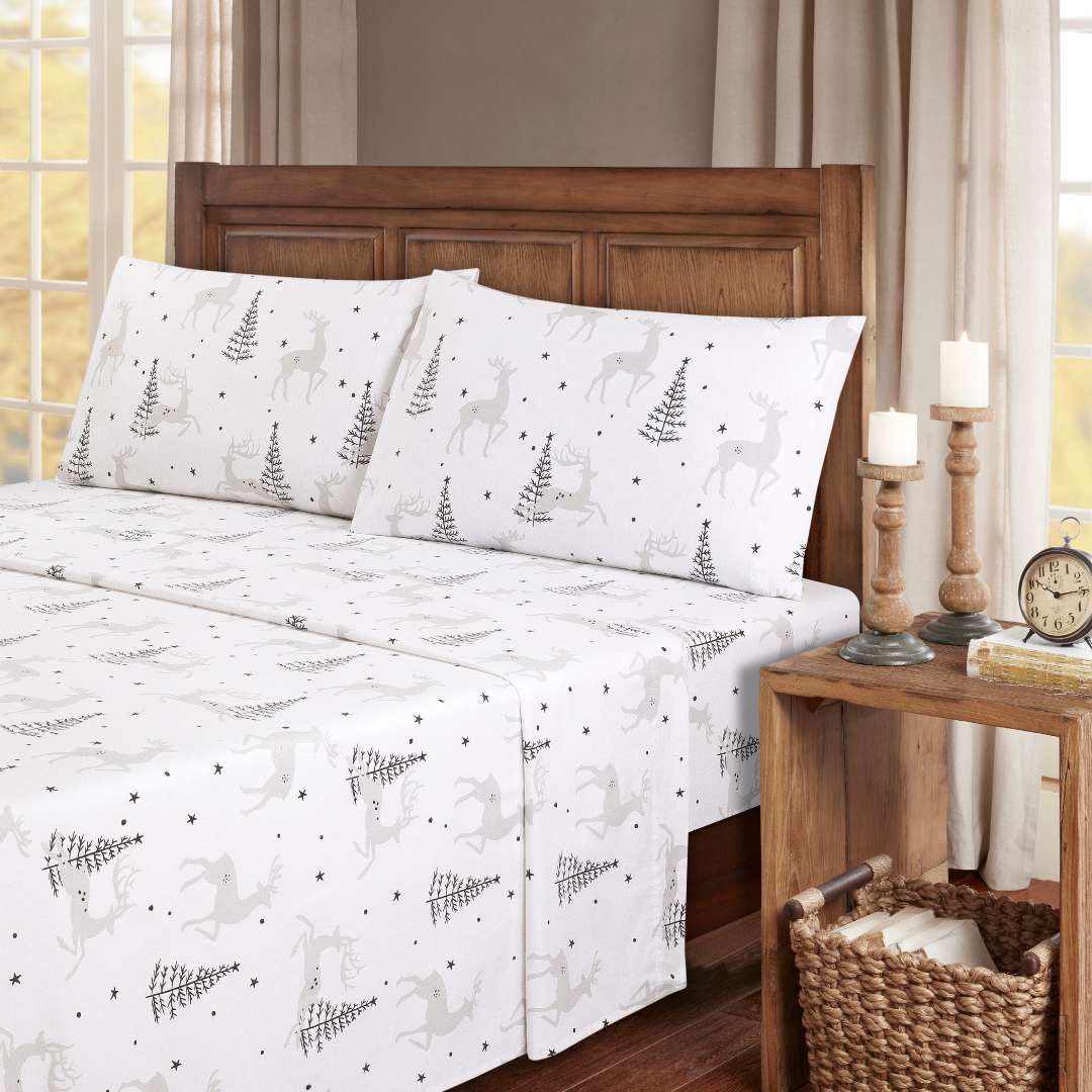 Kathy Ireland 100% Turkish Cotton Flannel Sheet Set - Quahog Bay Bedding