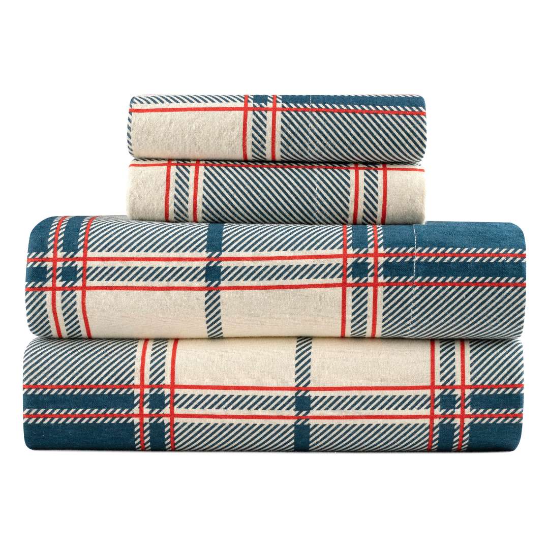 Kathy Ireland 100% Turkish Cotton Flannel Sheet Set - Quahog Bay Bedding
