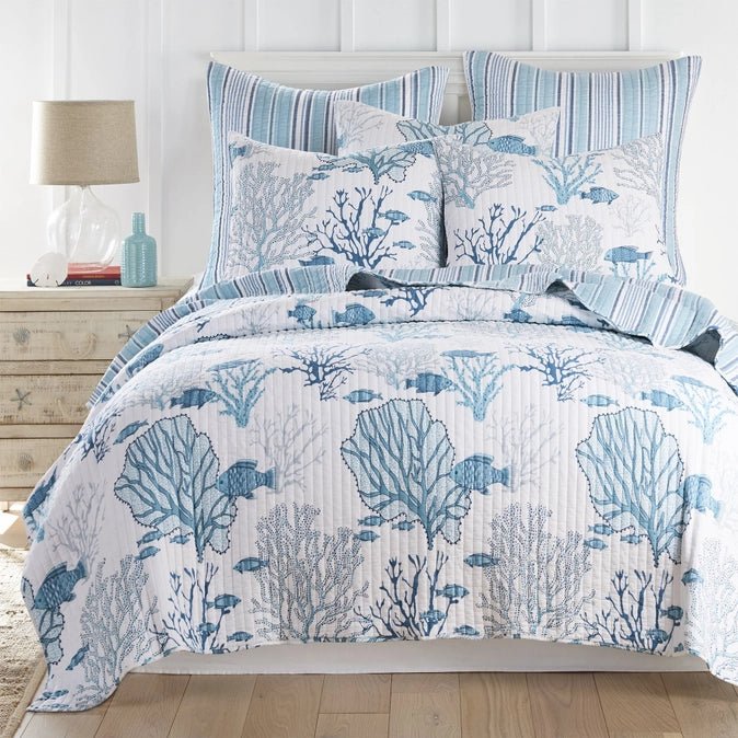 Lacey Sea Quilt Set - Fish Themed Quilts - Quahog Bay Bedding