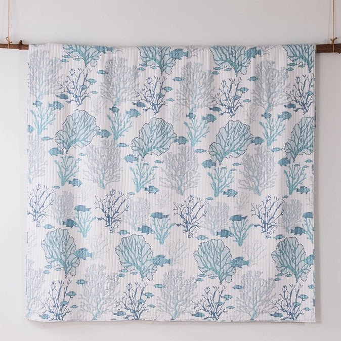 Lacey Sea Quilt Set - Fish Themed Quilts - Quahog Bay Bedding