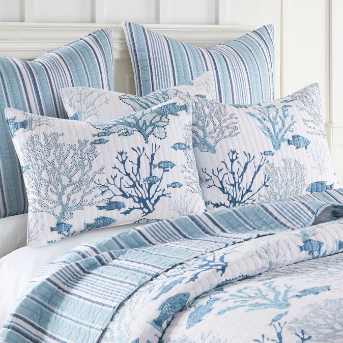 Lacey Sea Quilt Set - Fish Themed Quilts - Quahog Bay Bedding