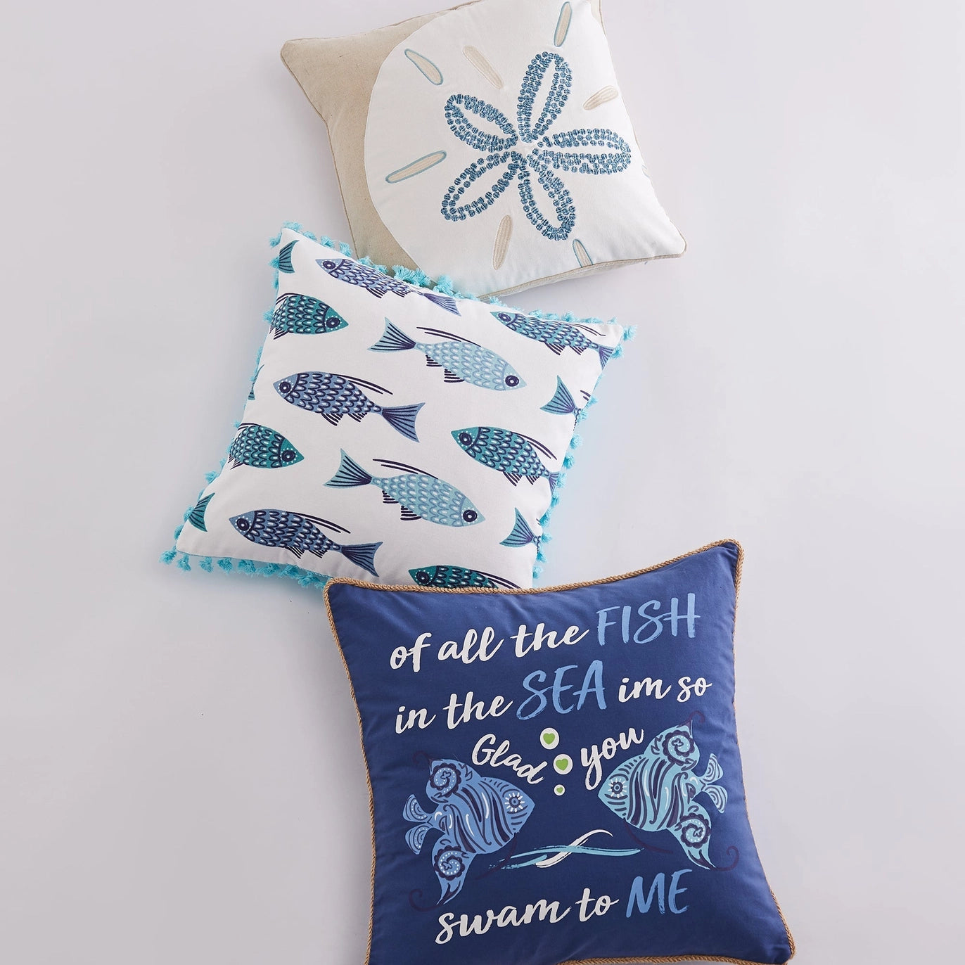 Laida Beach Fish, Sea, Me Pillow - Quahog Bay Bedding