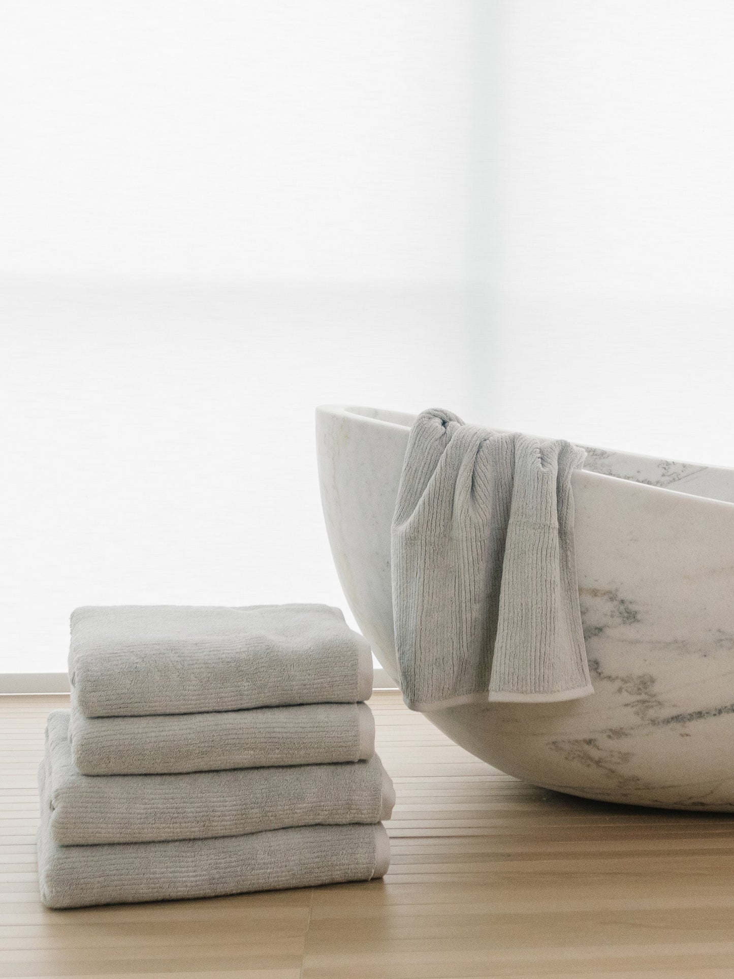 Ribbed Terry Bath Towel Set - Cotton And Bamboo Blend Bath Towels