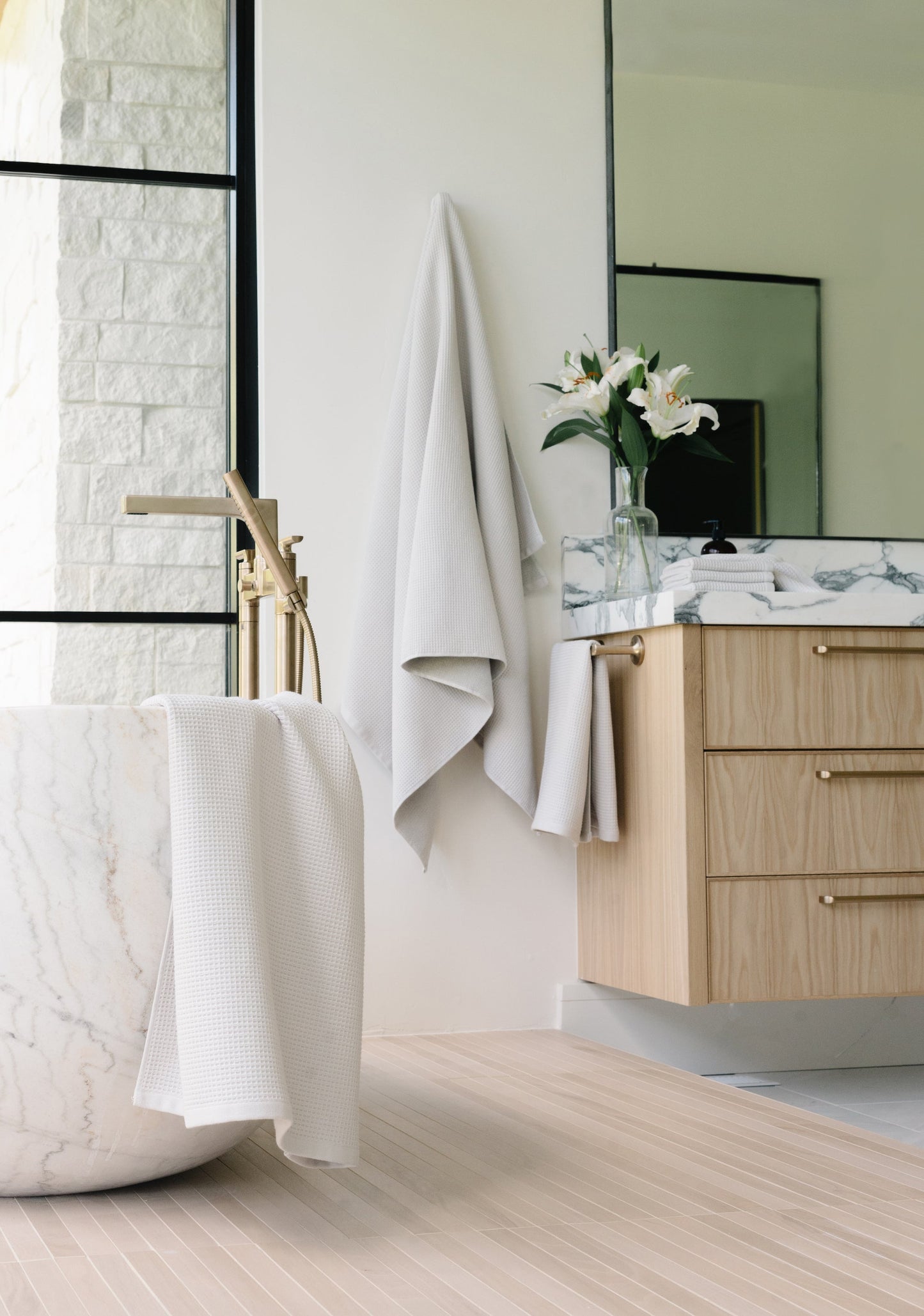 Waffle Bath Sheets - Cotton And Bamboo Blend Bath Sheets