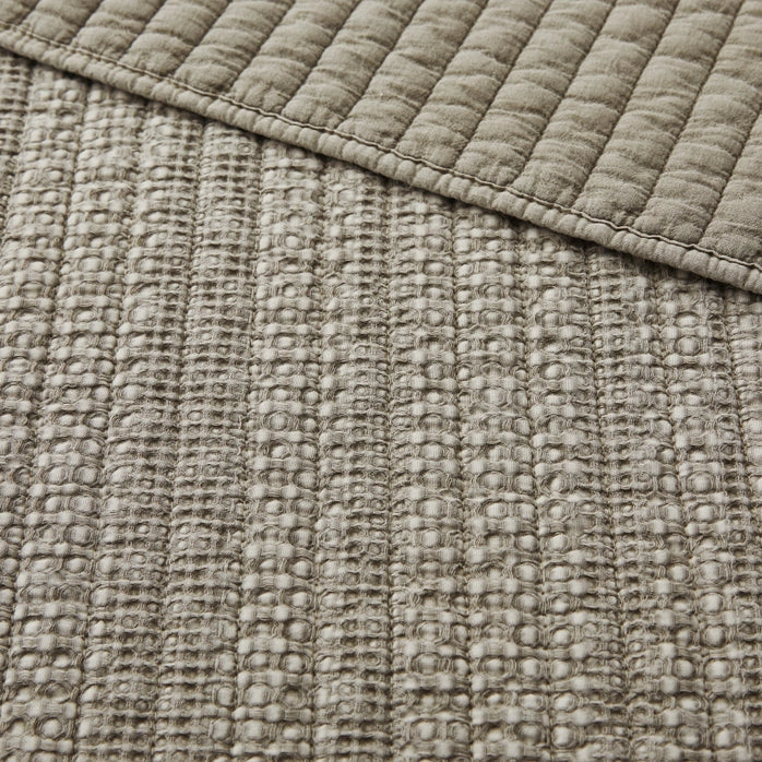 Loden Cotton Quilt Set - Taupe - Quahog Bay Bedding