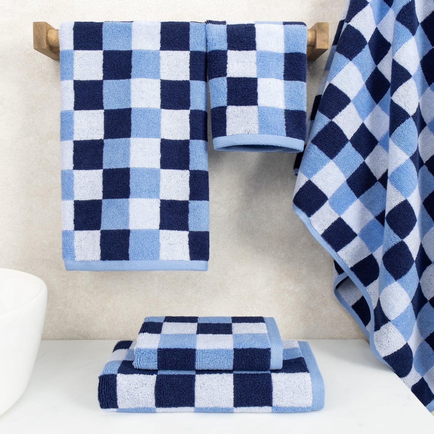 Luxury Bath Towel Set 100% Cotton Yarn Dyed Ultra Soft and Plush - Quahog Bay Bedding