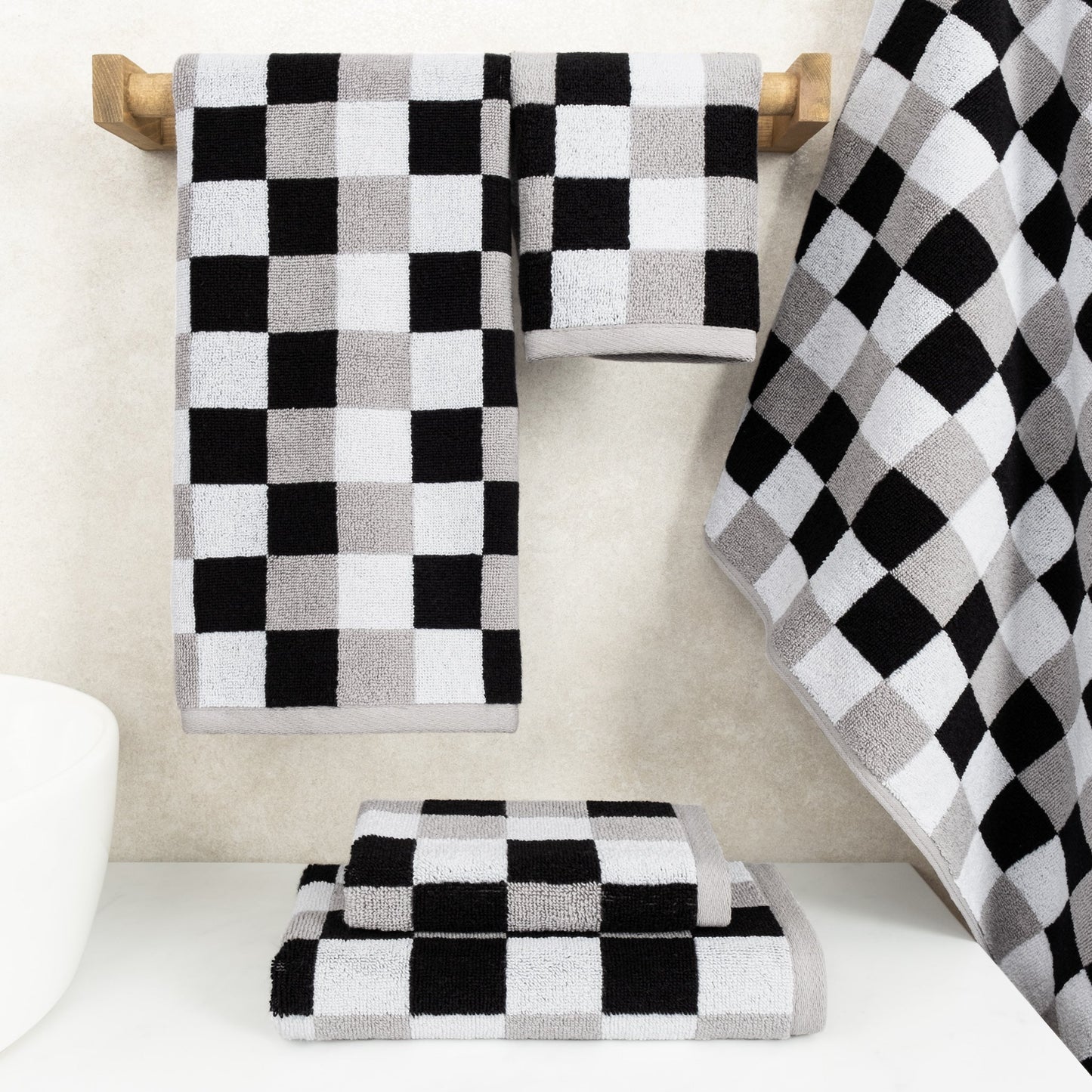 Luxury Bath Towel Set 100% Cotton Yarn Dyed Ultra Soft and Plush - Quahog Bay Bedding